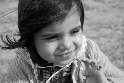 Portrait of cute girl smiling