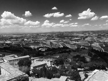 High angle shot of townscape