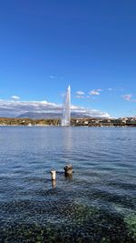 View of fountain in sea