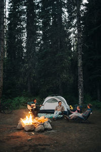 Bonfire in forest