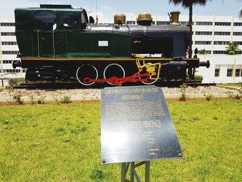 Information sign on field