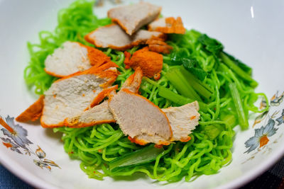 Close-up of fish served in plate