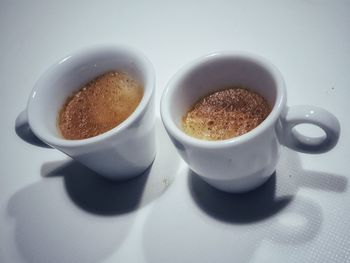 High angle view of coffee on table