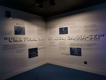 Text on wall in museum