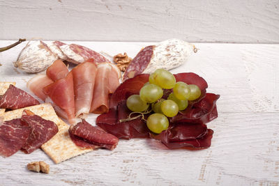 Close-up of food on table