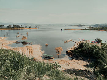 High angle view of sea against sky