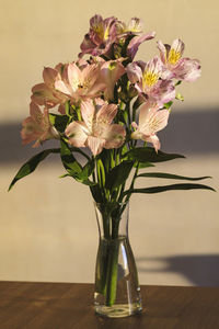 Close-up of flower vase on table