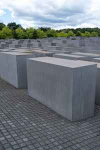 View of stone wall in city