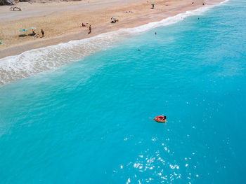 High angle view of beach