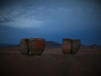 Abandoned desert against sky