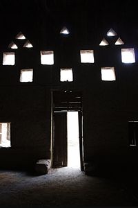 Interior of illuminated building