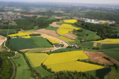 Aerial view of agricultural landscape