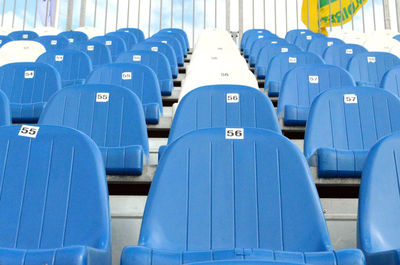 Empty chairs at stadium