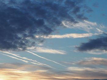 Low angle view of sky during sunset