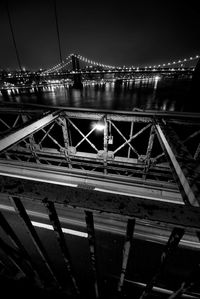 Suspension bridge at night