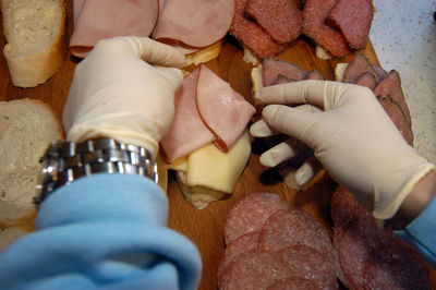 Various sandwiches as finger food and snacks in event catering