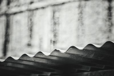 Low angle view of roof against sky