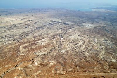 High angle view of arid landscape