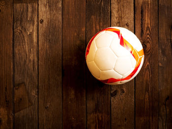 High angle view of ball on table