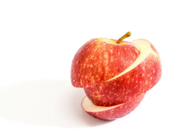 Close-up of apple against white background