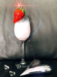 Close-up of strawberry on table