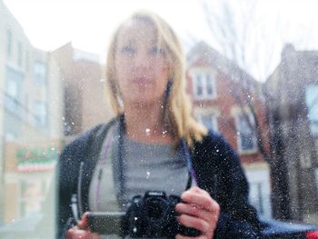 Woman looking at camera