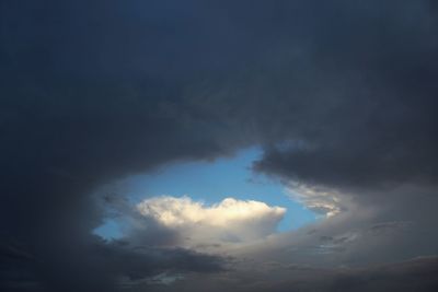 Low angle view of storm clouds in sky