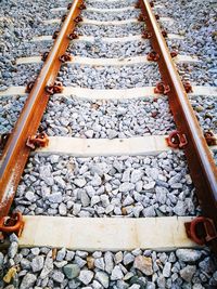 High angle view of railroad track