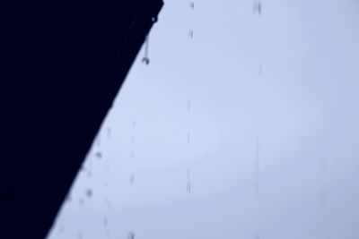 Close-up of snow against clear sky