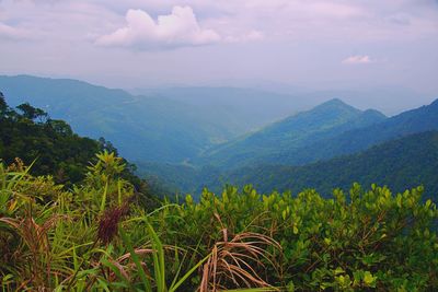 Scenic view of mountains against sky