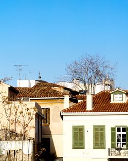 Houses against clear sky