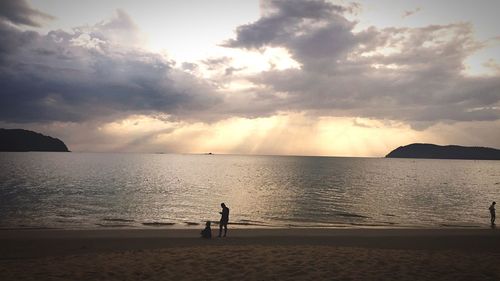 Scenic view of sea at sunset