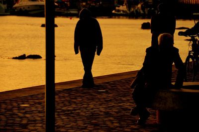 Woman at night