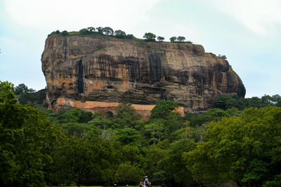 Low angle view of rock formations