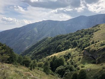 Scenic view of mountains against sky