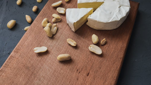 High angle view of food on table