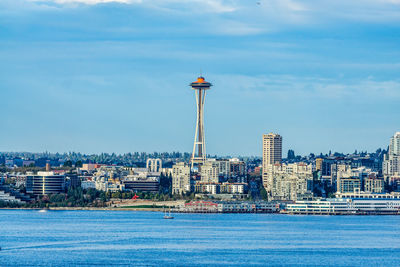 A view of the skyline in seattle, washington. architecture shot.
