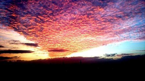 Scenic view of cloudy sky at sunset