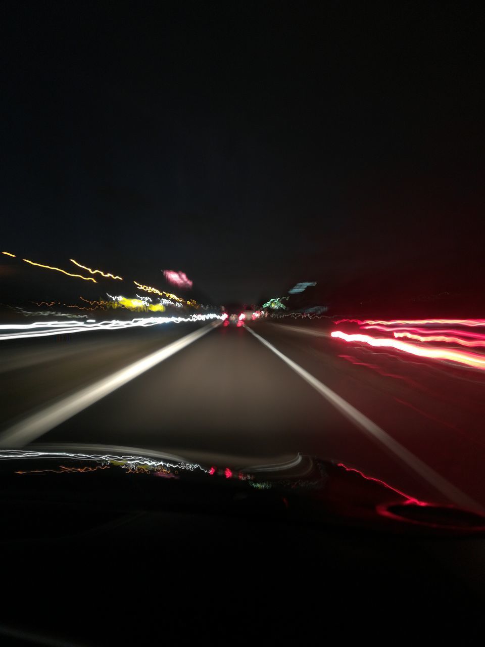 LIGHT TRAILS ON ROAD