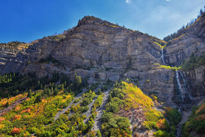 Bridal veil falls  double cataract waterfall provo canyon in utah, united states, america