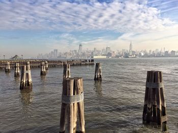 View of pier at harbor