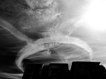 Low angle view of vapor trail in sky