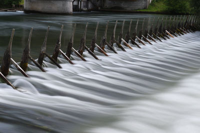 Close-up of water flowing in river