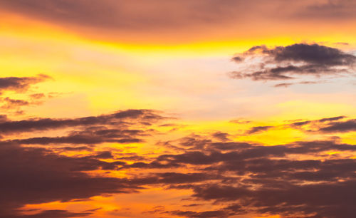 Low angle view of orange clouds in sky