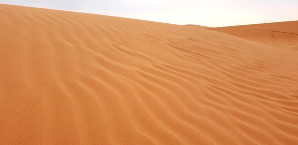 Scenic view of sand dunes in desert against sky