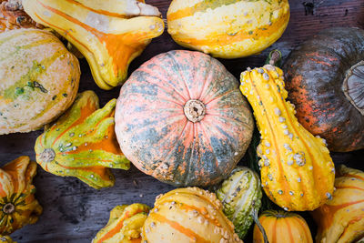 Full frame shot of pumpkins for sale at market stall