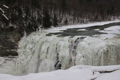 View of frozen lake in winter