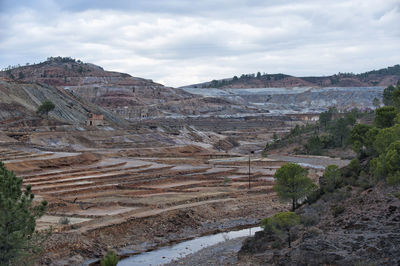 High angle view of landscape against sky