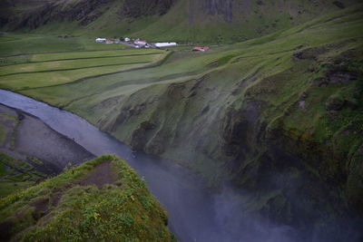 Scenic view of waterfall