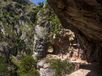 View of rock formations in mountains